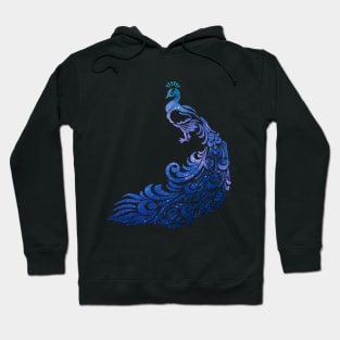 Peacock with galaxy double exposure Hoodie